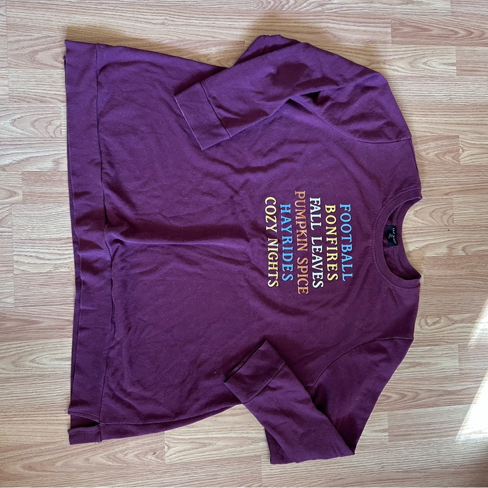 Lane Bryant Purple Sweatshirt with Colorful Text